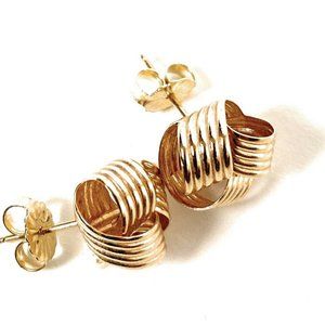 14K Womens Genuine Gold Stud Earrings Size 1.2mm est